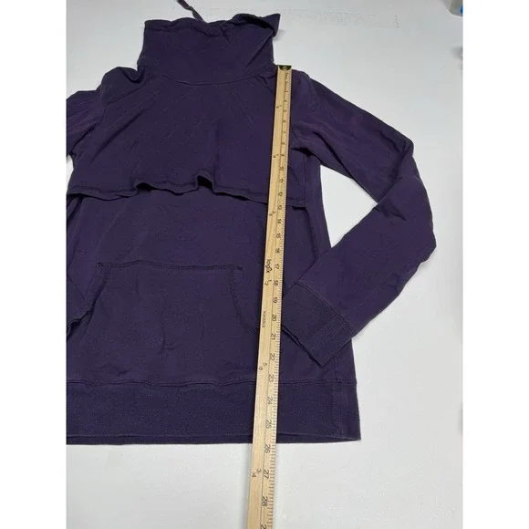 2 Latched Mama Purple Cowl Neck And Hooded Gray Sweatshirt size Large - Picture 10 of 15